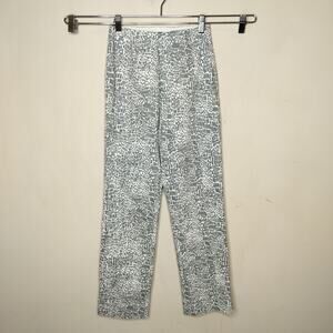 Marla Wynne Pull On Ankle Pant Gray White Stretch Straight